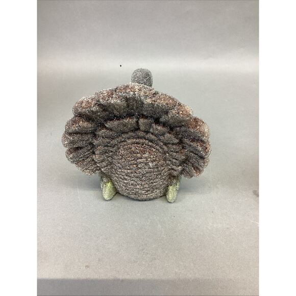 Set Of 2 Frosted Ceramic Turkey Candle Holders - 5x4.5x5.25” - Picture 3 of 11